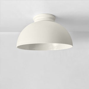 Pompeii – Extra Large Ceramic Dome Light Fixture | Minimalist Surface Mount Ceiling Light in Bone White | Handmade Flush Mount Lighting