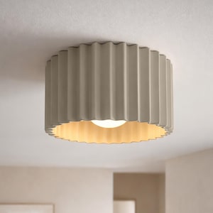 Grote Syracuse | Keramische inbouwplafondlamp | Handgemaakt minimalistisch armatuur van natuurlijk duin