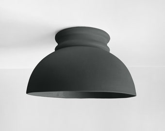 Large, Surface Mount, Dome, Pompeii, Ceramic Light Fixture - Shadow