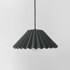 Large Pleated Picco Pendant Light Fixture - Shadow