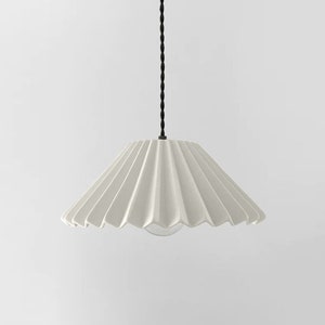 Large Pleated Picco Pendant Light Fixture - Bone