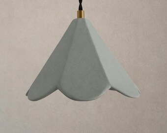 Turijn | Keramische hangplafondlamp | Handgemaakt minimalistisch decoratief hangarmatuur in mistgrijs