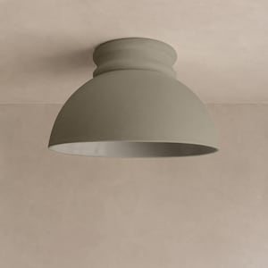 Large Pompeii | Ceramic Flush Mount Ceiling Light | Handmade Minimalist Dome Fixture in Natural Dune