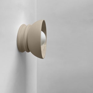Pompeii – Small Ceramic Dome Light Fixture | Minimalist Surface Mount Wall Sconce in Dune Beige | Handmade Flush Mount Lighting