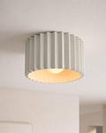 Large Syracuse | Ceramic Flush Mount Ceiling Light | Handmade Minimalist Fixture in Bone White