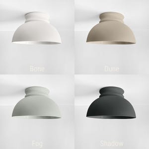 Groot Pompei | Keramische inbouwplafondlamp | Handgemaakt minimalistisch koepelarmatuur in beenwit afbeelding 6