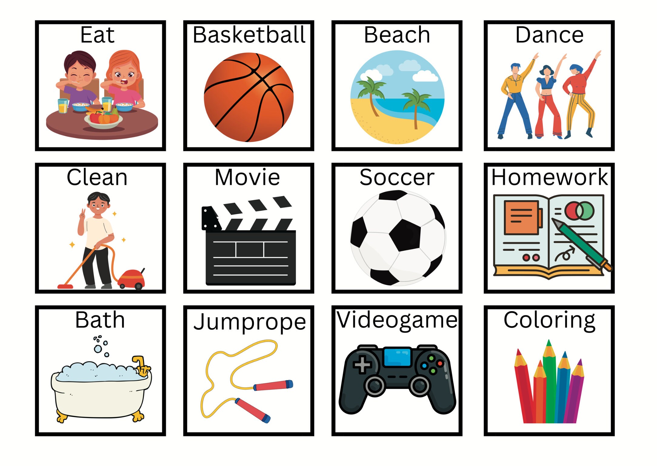 Printable Kids Activity Cards - Etsy