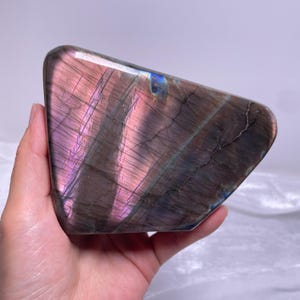 634g High Quality Flash Labradorite Freeform, Super Flashy Polished Pink  Labradorite Crystal.
