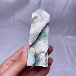 138g High Quality Raw Polished Blue Hemimorphite Tower, Calming Crystal