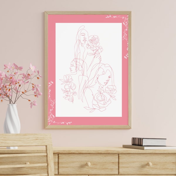 Pink Pilates Princess Aesthetic Wall Art, Vanilla Soft Girl Room Bedroom Dorm Wall Decor, Feminine Trendy Printable Download Poster Picture