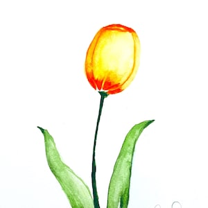 Fleur aquarelle tulipe jaune (impressions)