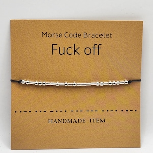 Morse Code Bracelet – "F*** Off" Handmade Secret Message Jewelry, Adjustable Minimalist Gift