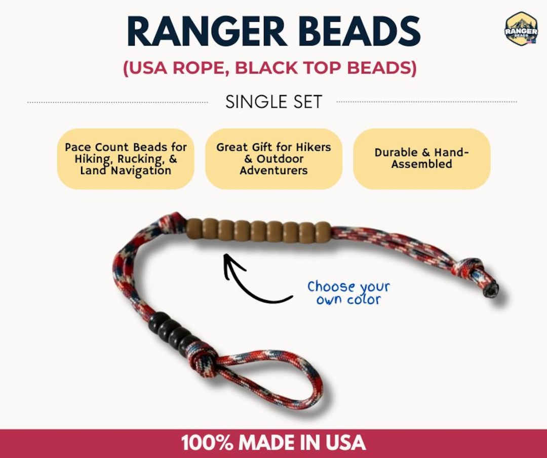 Ranger Beads (USA Rope, Black Top Beads) - Single Set – Pace Count ...