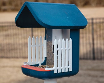 Tall Picket Fence for Bird Buddy bird feeder - with stainless steel screws - does not include Bird Buddy or add-on perch