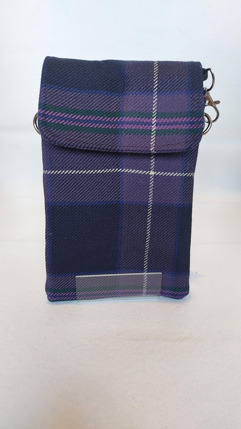 Crossbodytas met Schotse ruit | Handtas Schotse gemêleerde tartan | Milieuvriendelijke portemonnee met meerdere zakken | Handgemaakt duurzaam cadeau afbeelding 1