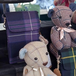 Crossbodytas met Schotse ruit | Handtas Schotse gemêleerde tartan | Milieuvriendelijke portemonnee met meerdere zakken | Handgemaakt duurzaam cadeau afbeelding 2