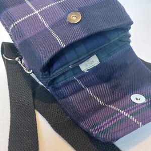 Crossbodytas met Schotse ruit | Handtas Schotse gemêleerde tartan | Milieuvriendelijke portemonnee met meerdere zakken | Handgemaakt duurzaam cadeau afbeelding 5