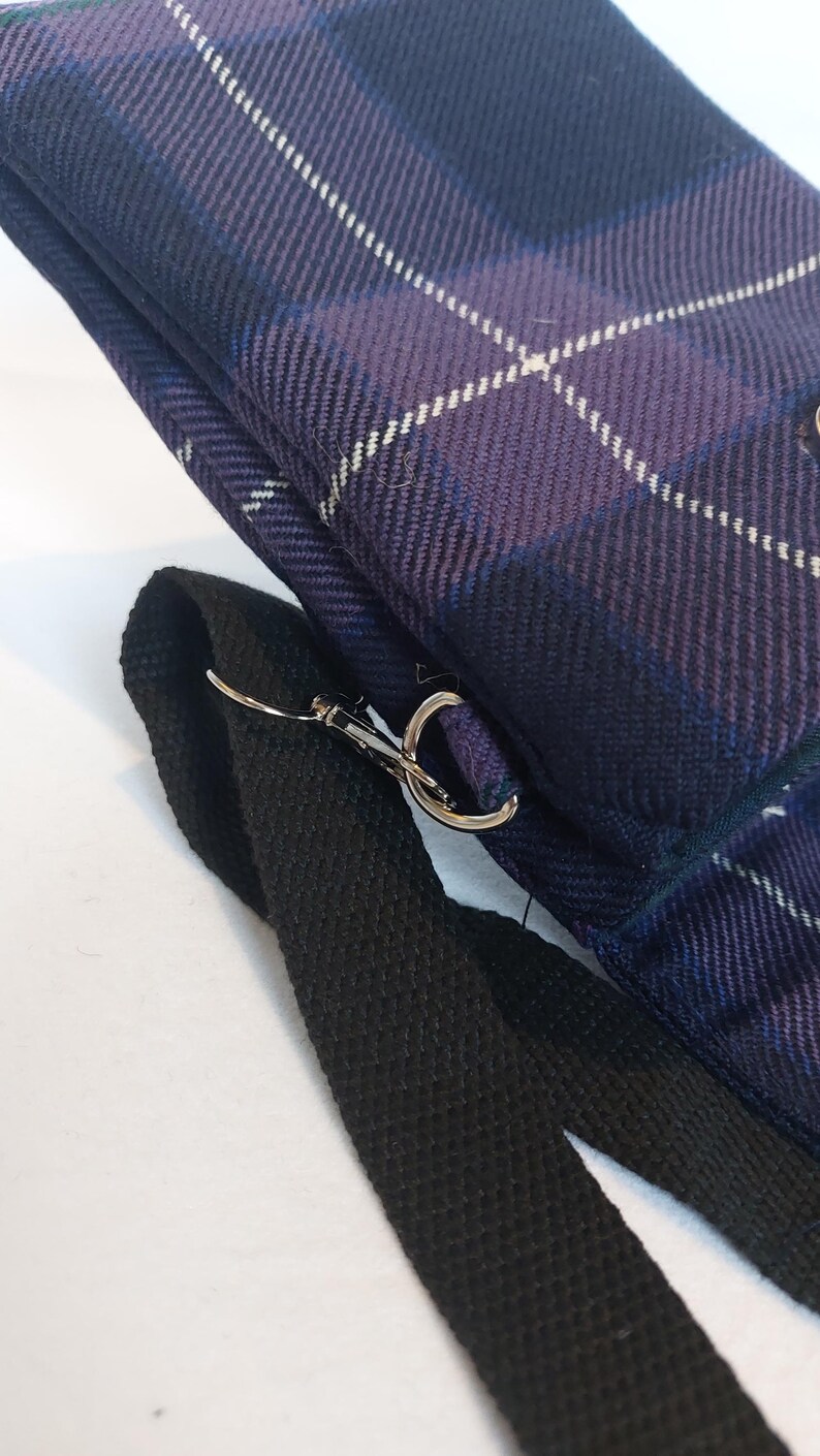 Crossbodytas met Schotse ruit | Handtas Schotse gemêleerde tartan | Milieuvriendelijke portemonnee met meerdere zakken | Handgemaakt duurzaam cadeau afbeelding 3