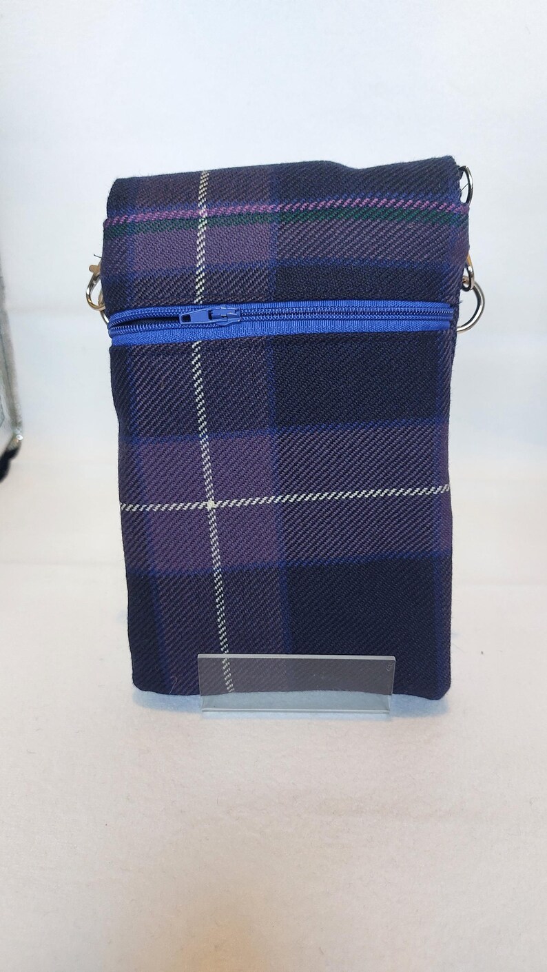 Crossbodytas met Schotse ruit | Handtas Schotse gemêleerde tartan | Milieuvriendelijke portemonnee met meerdere zakken | Handgemaakt duurzaam cadeau afbeelding 4