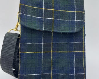 Crossbodytas met Schotse ruit | MacAlpine Tartan-handtas | Milieuvriendelijke portemonnee met meerdere zakken | Handgemaakt duurzaam cadeau