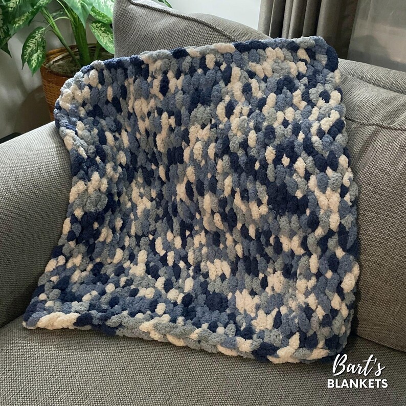 Chunky Knit Baby Blanket Handmade Soft Chenille Yarn Etsy