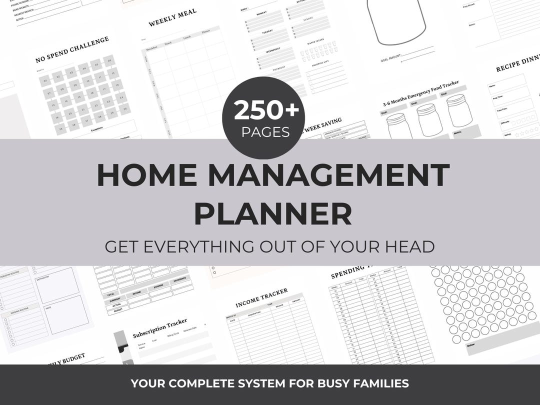 Home Management Binder, Printable Life Planner Bundle (digital Download ...