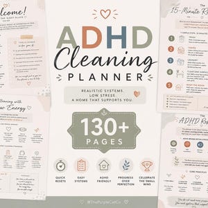 Planificador de limpieza para personas con TDAH / Carpeta imprimible para la gestión del hogar, sistema para ordenar y reorganizar para mamás ocupadas