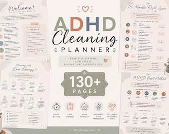 ADHD-schoonmaakplanner | Afdrukbaar huisbeheermap, opruim- en resetsysteem voor drukke moeders