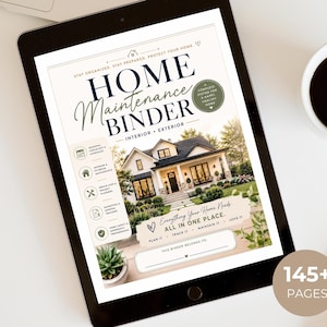 Home Maintenance Binder Printable | Emergency Prep Planner | Home Organization Binder | Seasonal Maintenance PDF
