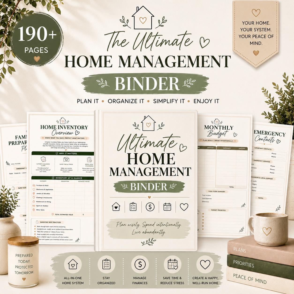 Ultimate Home Management Binder | Family Planner Printable | Emergency ...