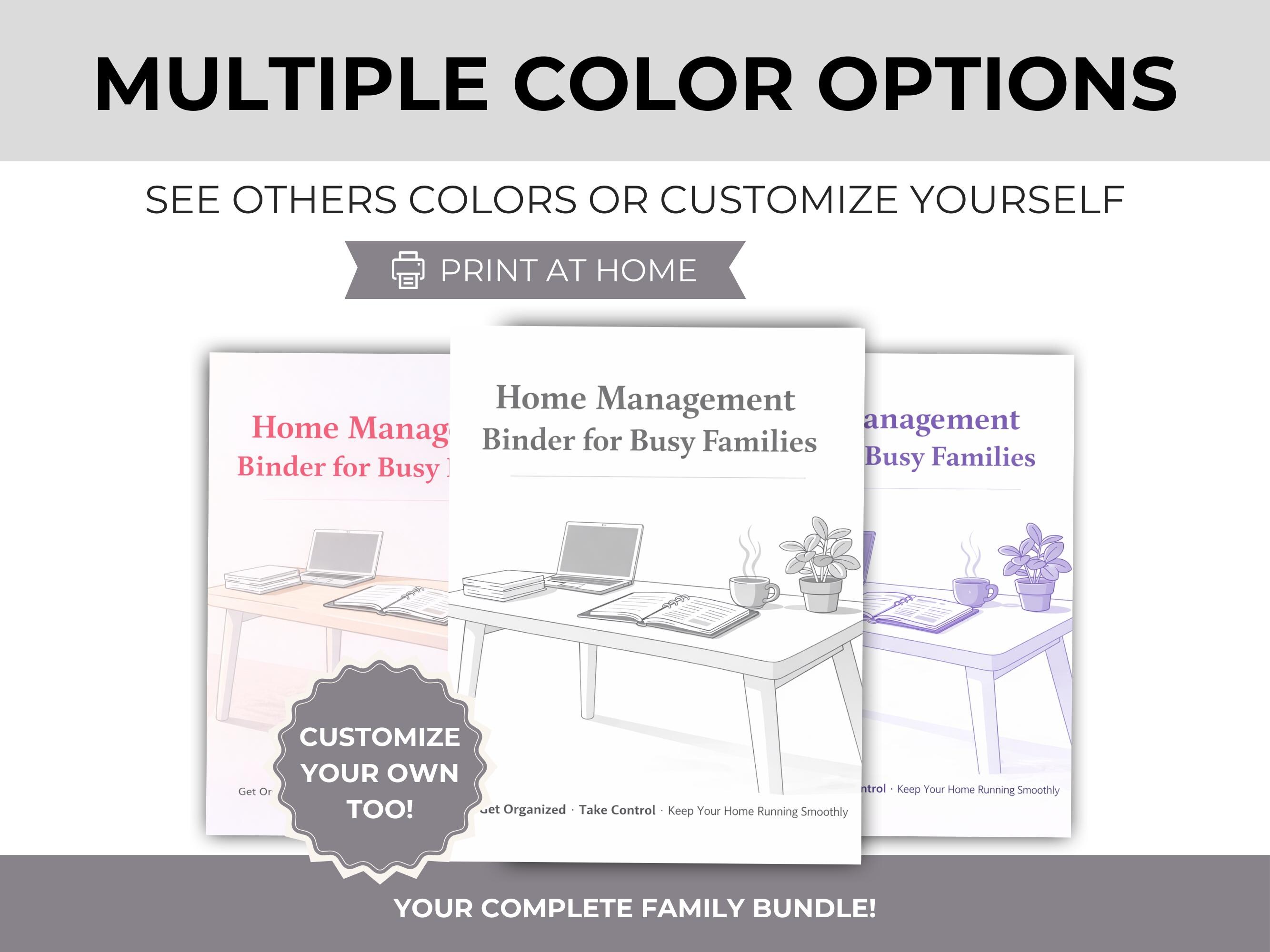 Home Management Binder, Printable Life Planner Bundle, Editable Home ...