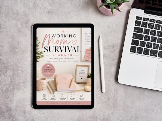 Working Mom Survival Planner | Busy Mom Planner Printable | Home Management Binder | Weekly Reset & Life Planner