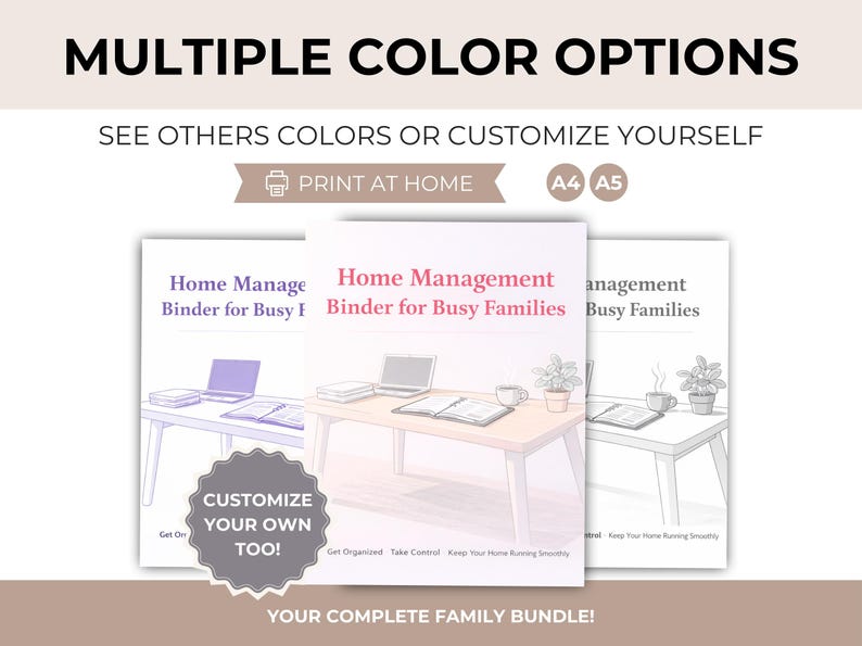 Home Management Binder Printable | Family Planner PDF | Household ...
