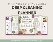 Deep Cleaning Checklist Bundle + Planner | Printable Cleaning Schedule, Home Reset System, Cleaning Tracker, Busy Mom Organizer