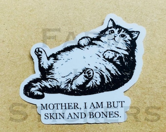 Chonky Cat Sticker, Funny Water Bottle Stickers, Sarcastic Quotes, Sarcastic Stickers, Nursing Stickers, Best Friend Gift, Cat Mom Gift