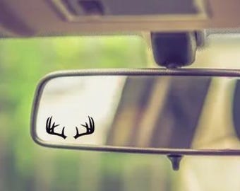 Tiny Antler Decal, Antler Sticker for Car, Gift for Hunter Enthusiast, Car Mirror Decal, Antler Accessory for Car, Gift for Dads
