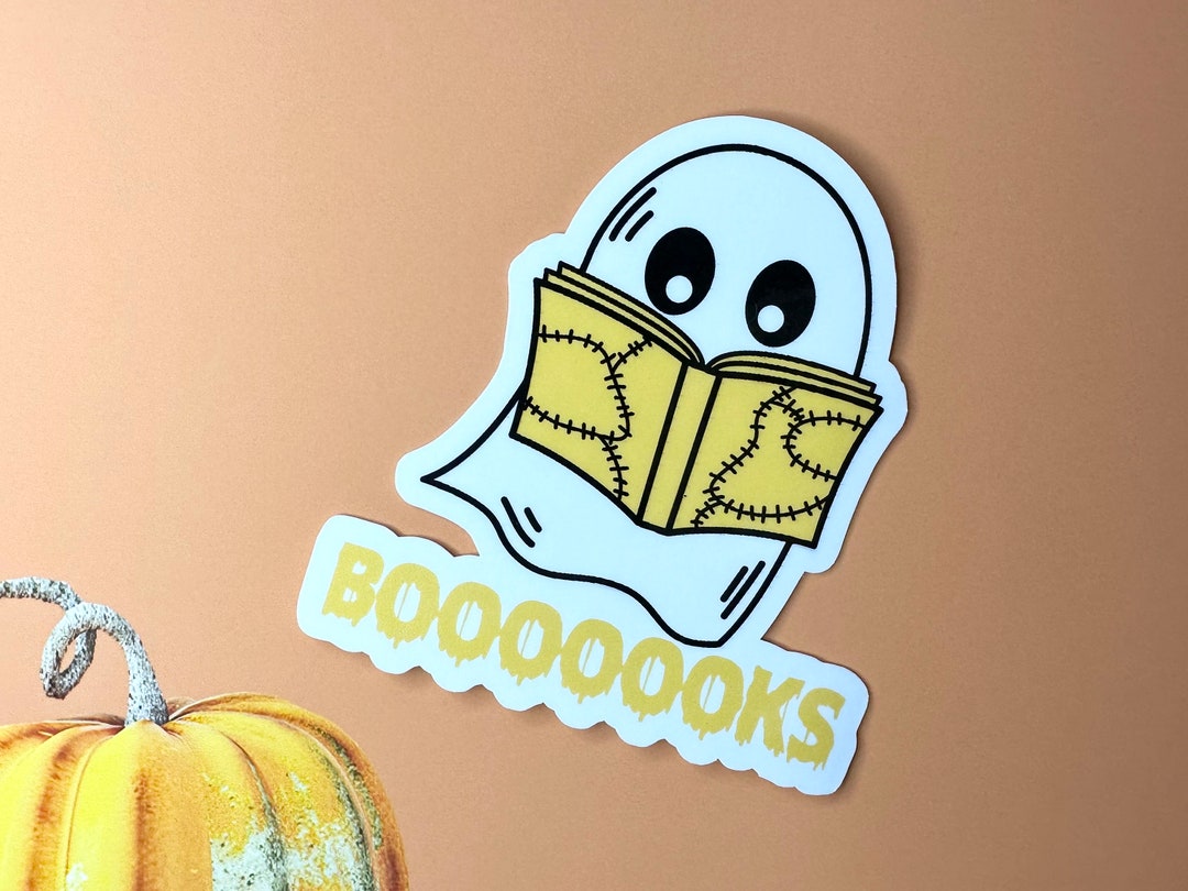 Ghost Bookish Sticker, Ghost Reading a Book Sticker, Ghost Stickers ...