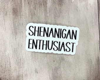 Shenanigan Enthusiast sticker, Waterproof Stickers, Vinyl Stickers, Phone Case Stickers, Funny Stickers, Cute mom stickers, mama stickers