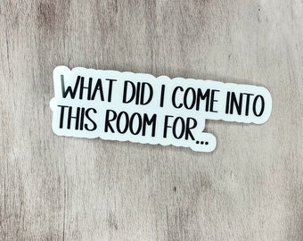 What did I come into this room for sticker, Waterproof Stickers, Vinyl Stickers, Phone Case Stickers, Funny Stickers, Cute mom stickers,