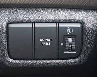 Do Not Press Button Decal, Car Decal, Eject Passenger Button, Blank Button, Vinyl Decal, Car Stickers, Vinyl Stickers, Eject Sticker