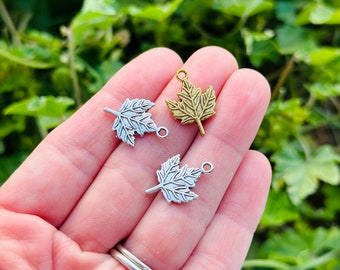 Maple Leaf Charm, Maple Leaf Pendant, Metal Pendant, Metal Charm, Maple Leaf Charms, Leaf Pendant, Charms Pendants, Jewelry gift for mom