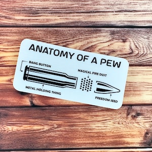 Anatomy of a Pew Sticker, Funny Water Bottle Stickers, Military Stickers, Police Stickers, Sarcastic Stickers, Best Friend Gift, Gag gift