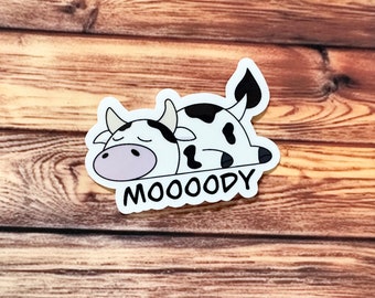 Moody Cow Sticker, Farm Stickers, Funny Cow Stickers, Gifts for her, Gifts for him, Motivational Stickers, Waterproof Stickers Vinyl Sticker