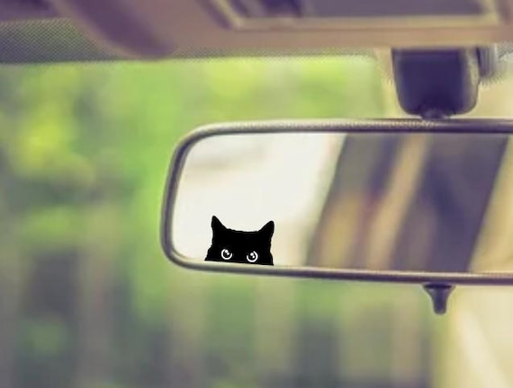 Cat Peeker Decal, Car Decal, Black Cat Peeker Sticker, Blank Button, Vinyl Decal, Car Stickers, Vinyl Stickers, Eject Sticker, Cat Decal