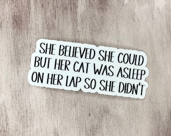 She believed she could Sticker, Waterproof Stickers, Vinyl Stickers, Phone Case Stickers, Funny Stickers, Hot mess stickers