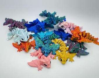 Tiny Baby Dragon, 3D Printed Dragon, Articulated Fidget Toy, Cinderwing3D, 3D Printed Toy for Kids, Baby Dragon Toy, Desk Toy, Fidget gift