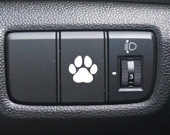 Paw Print Button Decal, Car Decal, Eject Passenger Button, Blank Button, Vinyl Decal, Car Stickers, Vinyl Stickers, Eject Sticker, Cat Decal