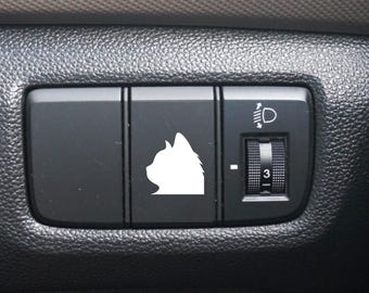 Cat Button Decal, Cat Car Decal, Eject Button, Blank Button, Vinyl Decal, Car Stickers, Vinyl Stickers, Eject Sticker, Cat car accessories