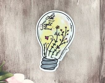 Let your light shine sticker, Christian Stickers, Faith Stickers, Bible Verse Stickers, Gifts for her, Gifts for him, Waterproof Stickers,