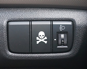 Skull and Crossbones Button Decal, Car Decal, Poverty Button Decal, Blank Button, Vinyl Decal, Car Stickers, Vinyl Stickers, Skull Decal